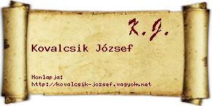 Kovalcsik József névjegykártya